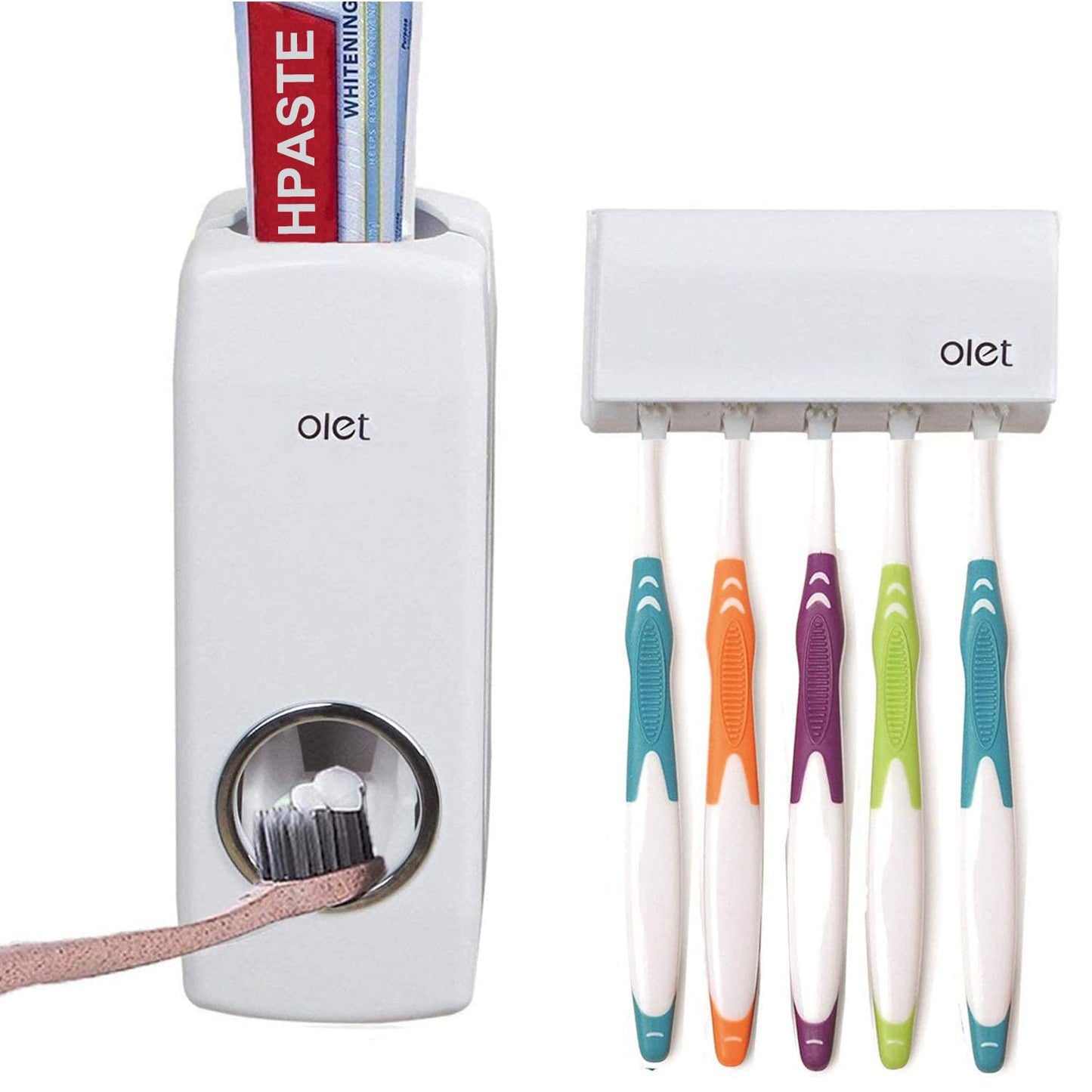Toothbrush Holder with Toothpaste Dispenser